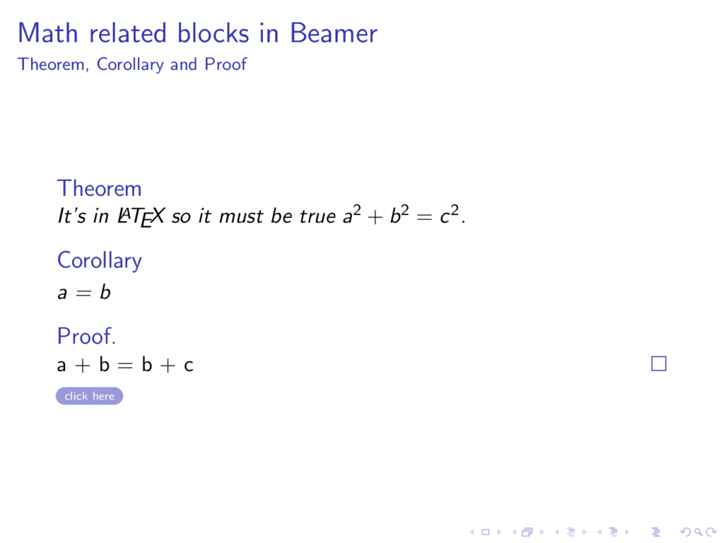 definition in latex presentation