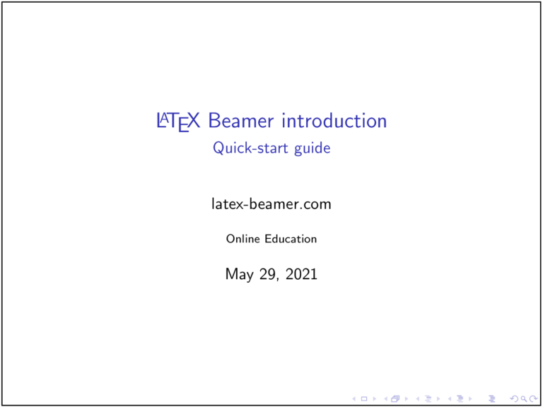 Page De Garde Beamer LaTeX Beamer introduction / Quick-start guide - LaTeX Beamer