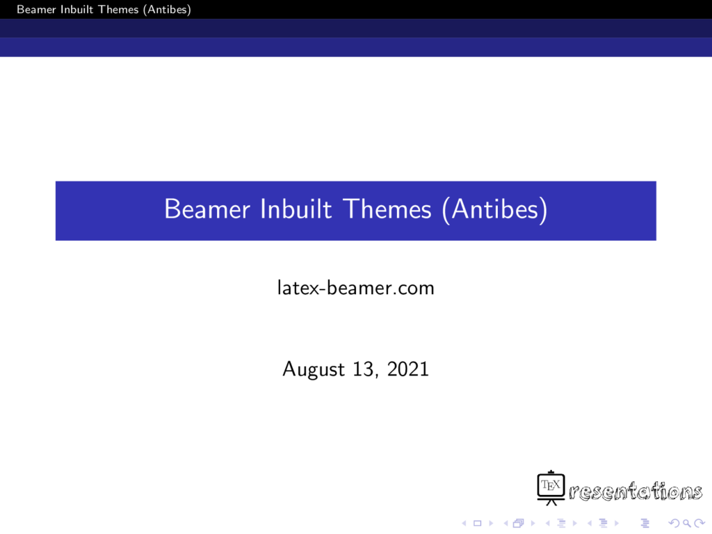 beamer presentation in overleaf