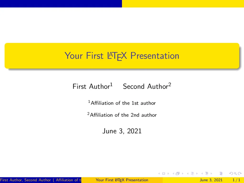 presentation page latex