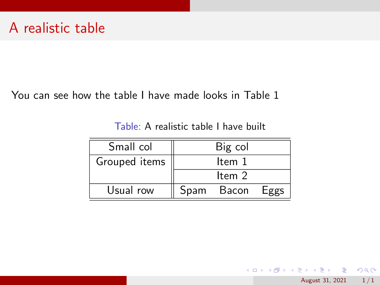 Beamer Table Full guide with examples LaTeX Beamer