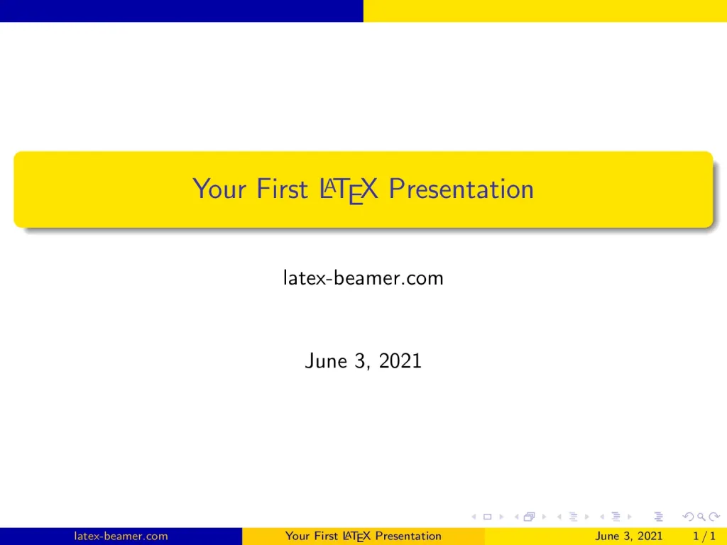 Title page in beamer latex presentations